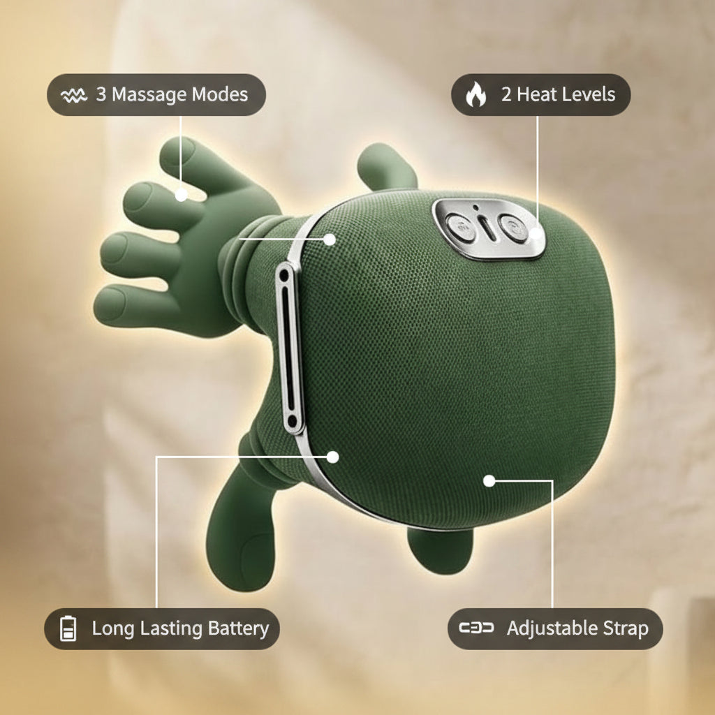 3 massage modes
2 heat levels
long lasting battery
adjustable stra